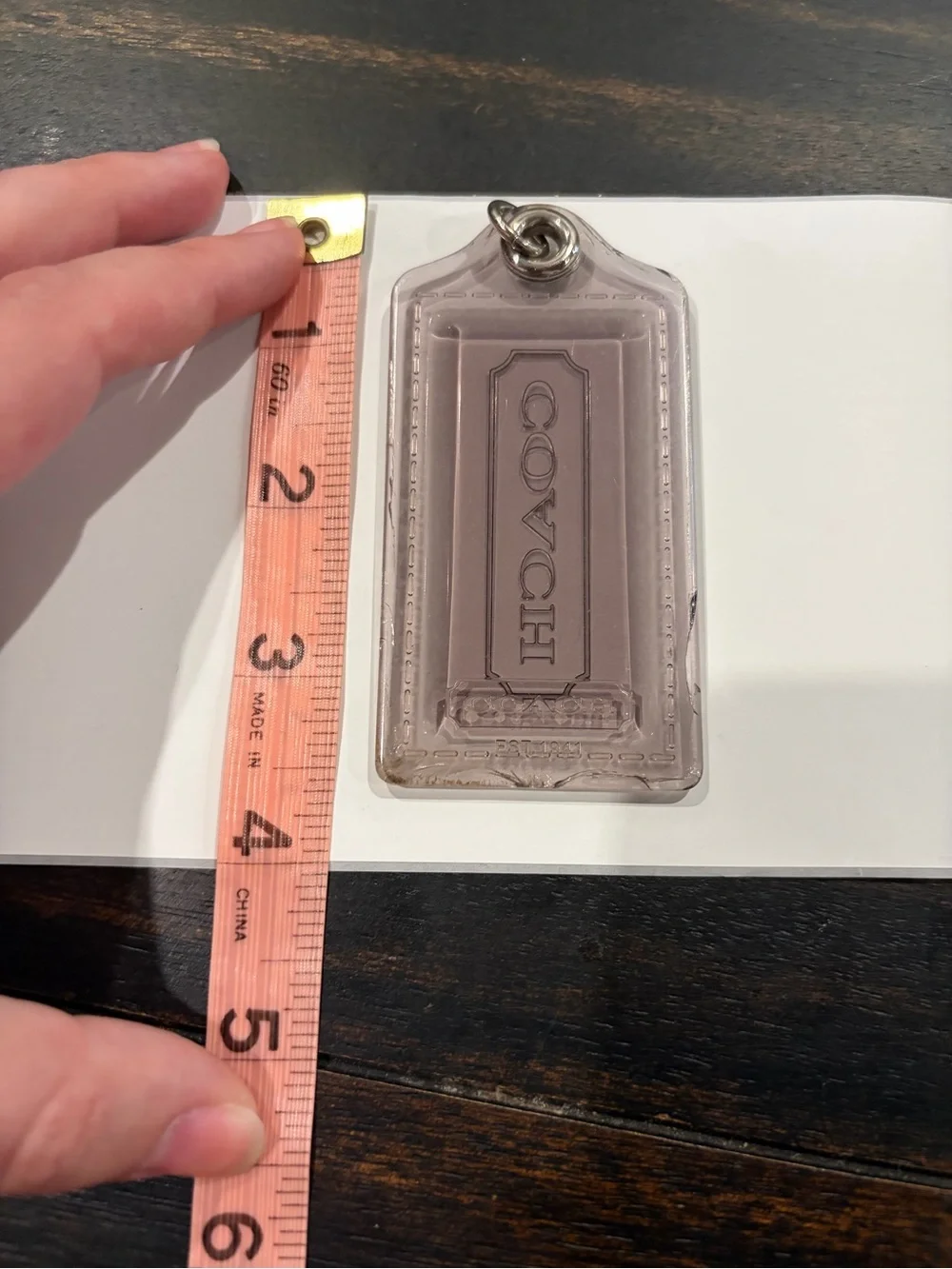 Coach Gray Acrylic Hangtag